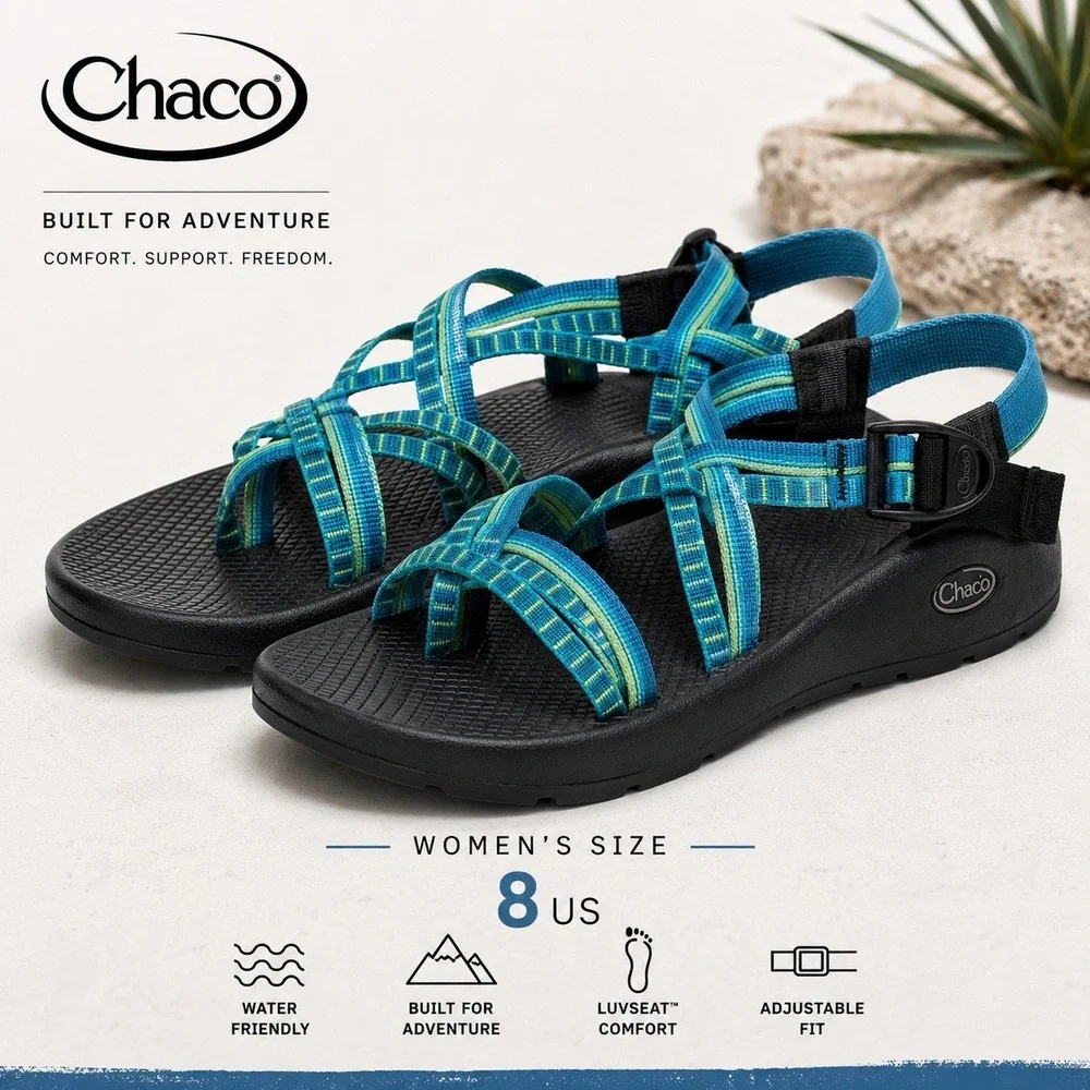 Chaco ZX/2 Yampa Sandals Women's Size 8 Blue Aqua Vibram Outdoor Hiking Water